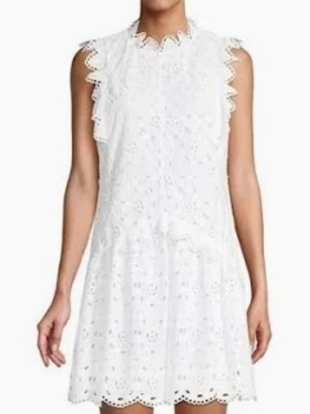 G-7. Rebecca Taylor Mina Sleeveless Eyelet Mini Dress